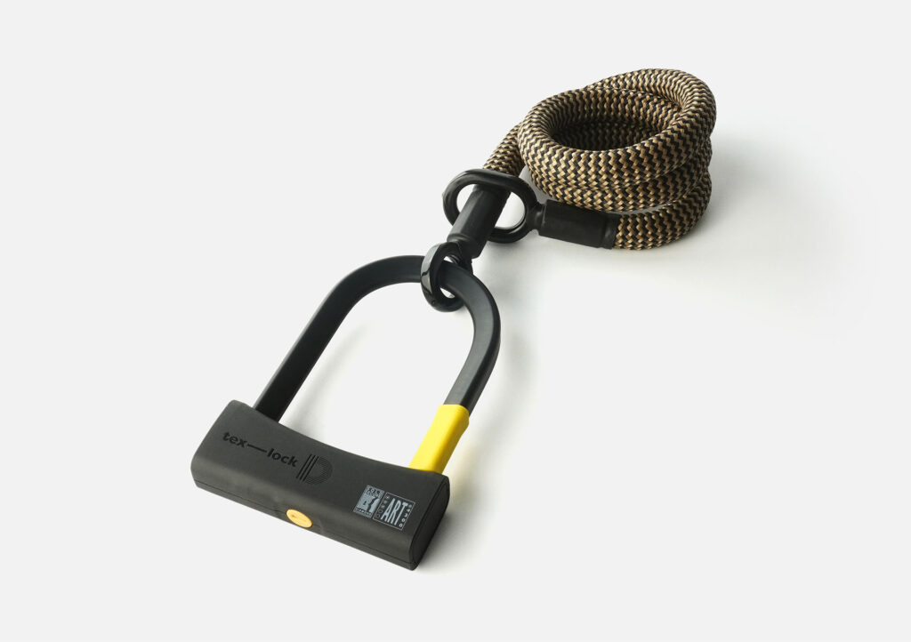 D-lock Bügelschloss mit Textilseil in Länge M und Farbe wild hemp