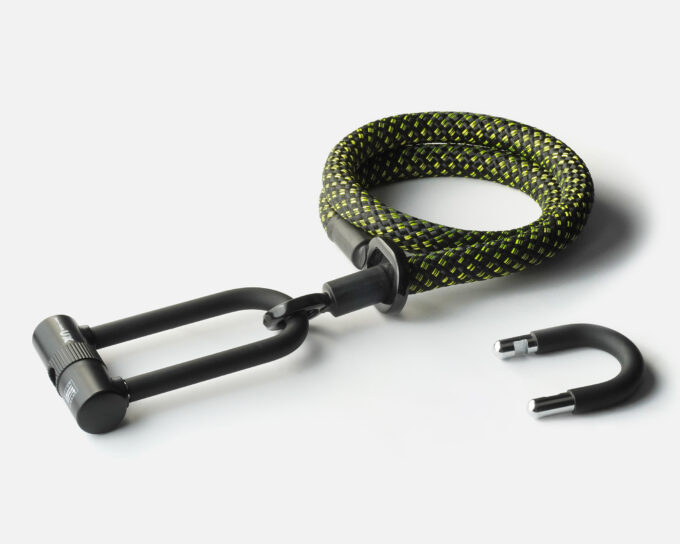 U/X-lock Bügelschloss mit texlock eyelet Textilseil in stardust-Variante