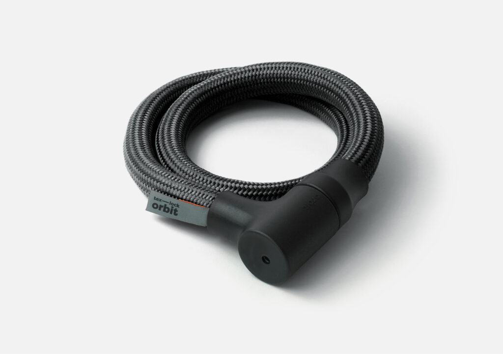 tex–lock orbit in onyx black, ineinander gewickelt und verschlossen