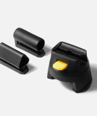 tex–lock Bügelschloss-Halterung in schwarz gelb mit Connector für D-lock und X-lock Bügel