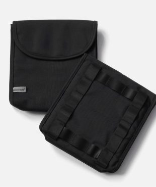 Kleine schwarze Fahrradschloss-Tasche tex–lock bag von vorne und hinten mit Klettverschlüssen
