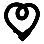 schwarzes tex-lock orbit als herz icon