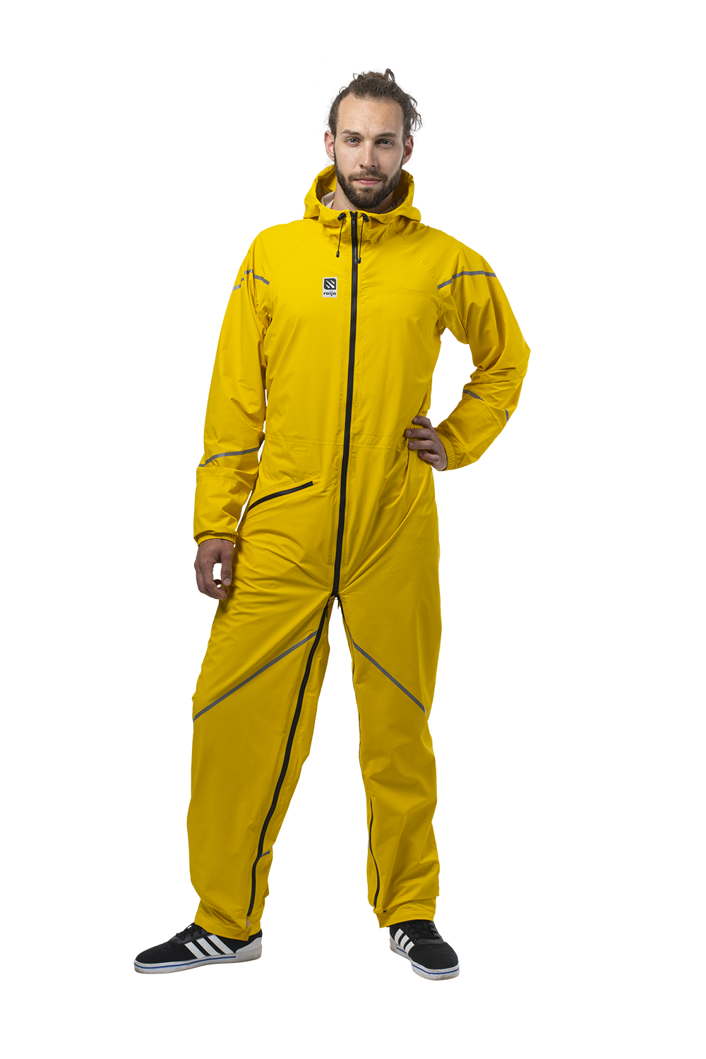 raijn men sunflower yellow Regenanzug von vorne