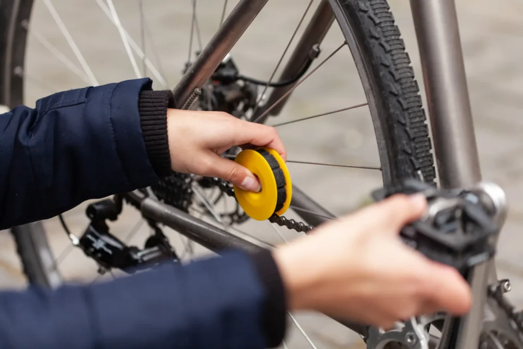 Fahrradkette pflegen mit LUBRI DISC Kettenpflege